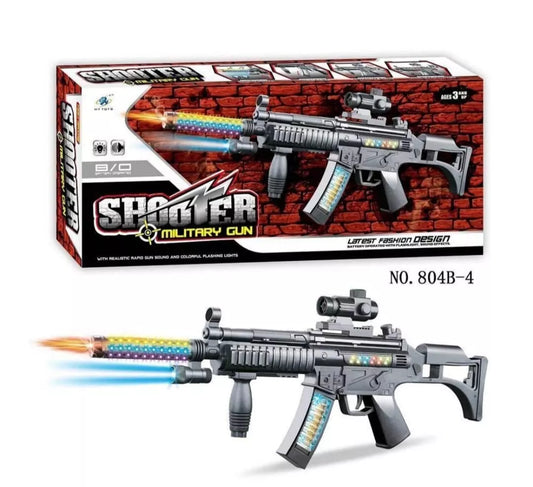 SHOOTER MILITARY RIFLE TOY GUN LIGHTS SOUNDS BOYS GIRLS ARMY SOLDIER PLAY